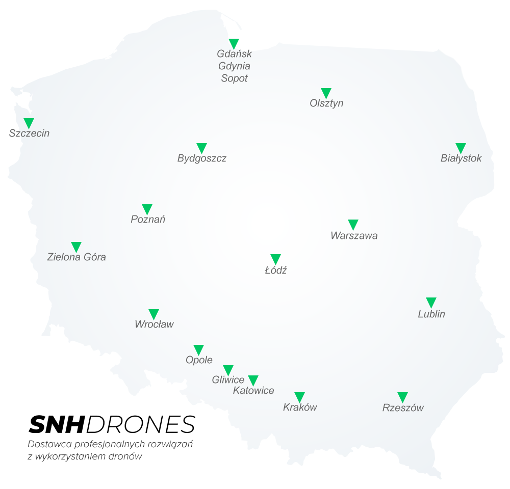 ośrodki szkoleniowe SNH Drones w całej Polsce